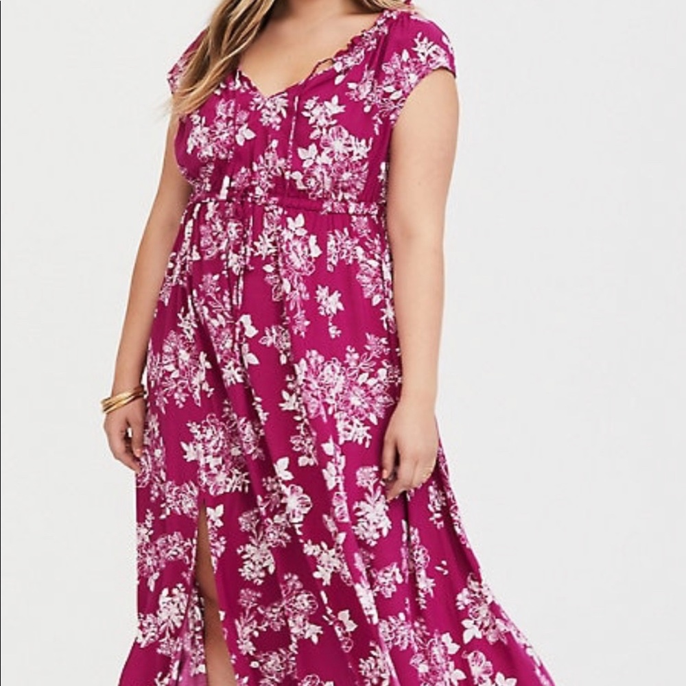 Berry Floral Maxi dress